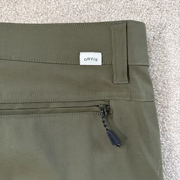 Orvis Tech Trek Pants 38x30 Olive Green Hiking Fishing Water Repellent Stretch - Picture 9 of 11